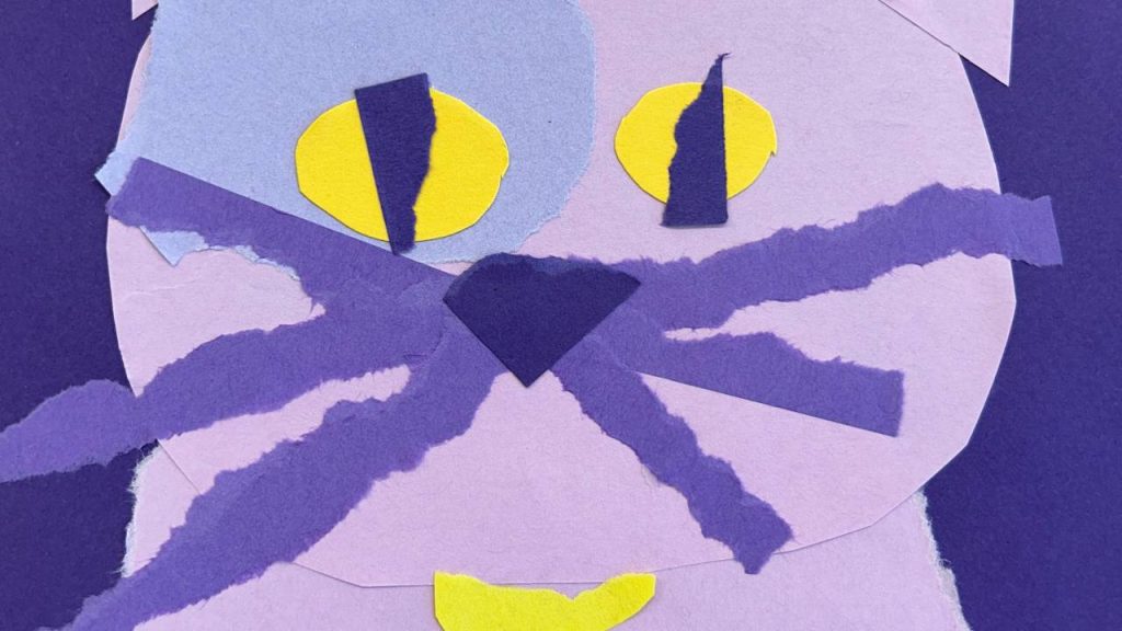 A playful cat face collage