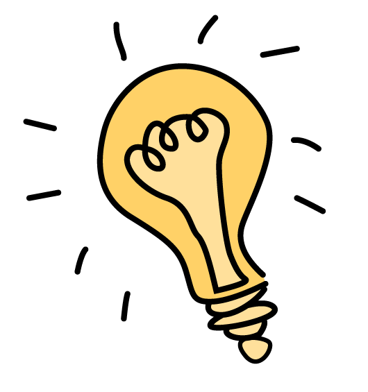 lightbulb drawing, symbolizing a new idea