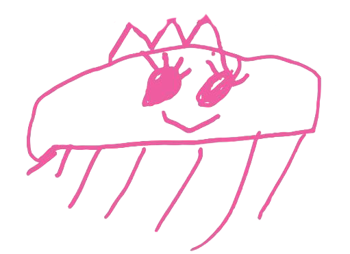 hand-drawn jelly fish smiling